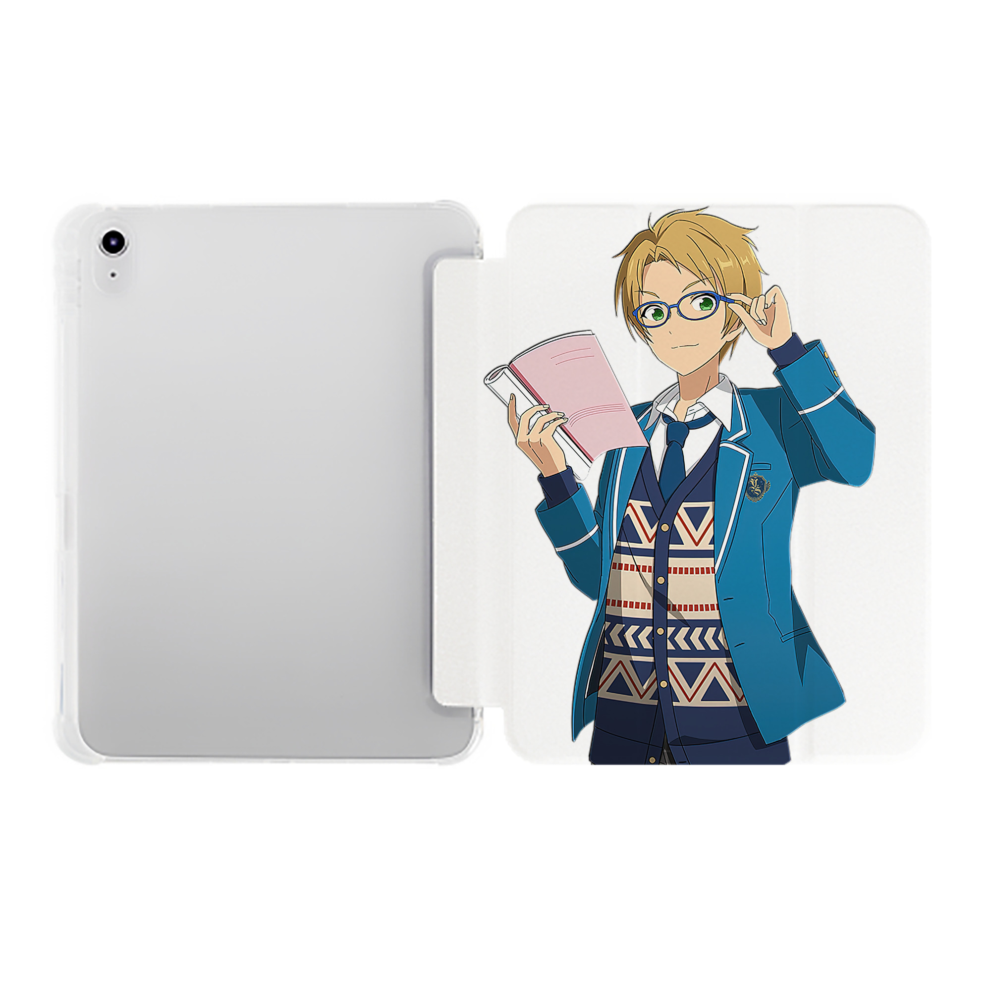（画像用） あんさんぶるスターズ! Ensemble Stars IPad ケース ペン収納付き 三つ折りスタンド PUレザー×シリコン 対応機種9.5/10.5/10.9インチ